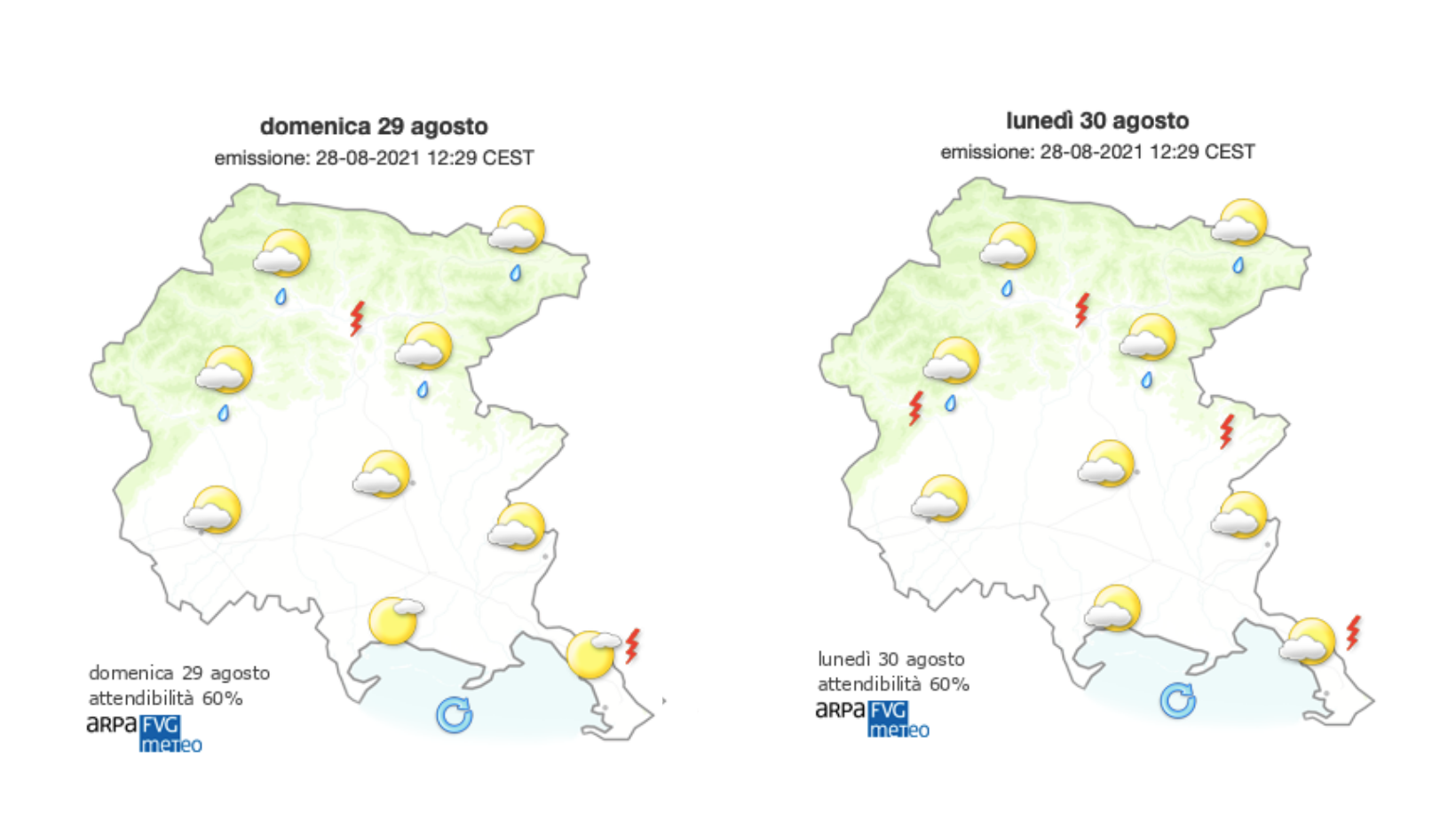 Meteo, ultima domenica di agosto con il sole sul Goriziano